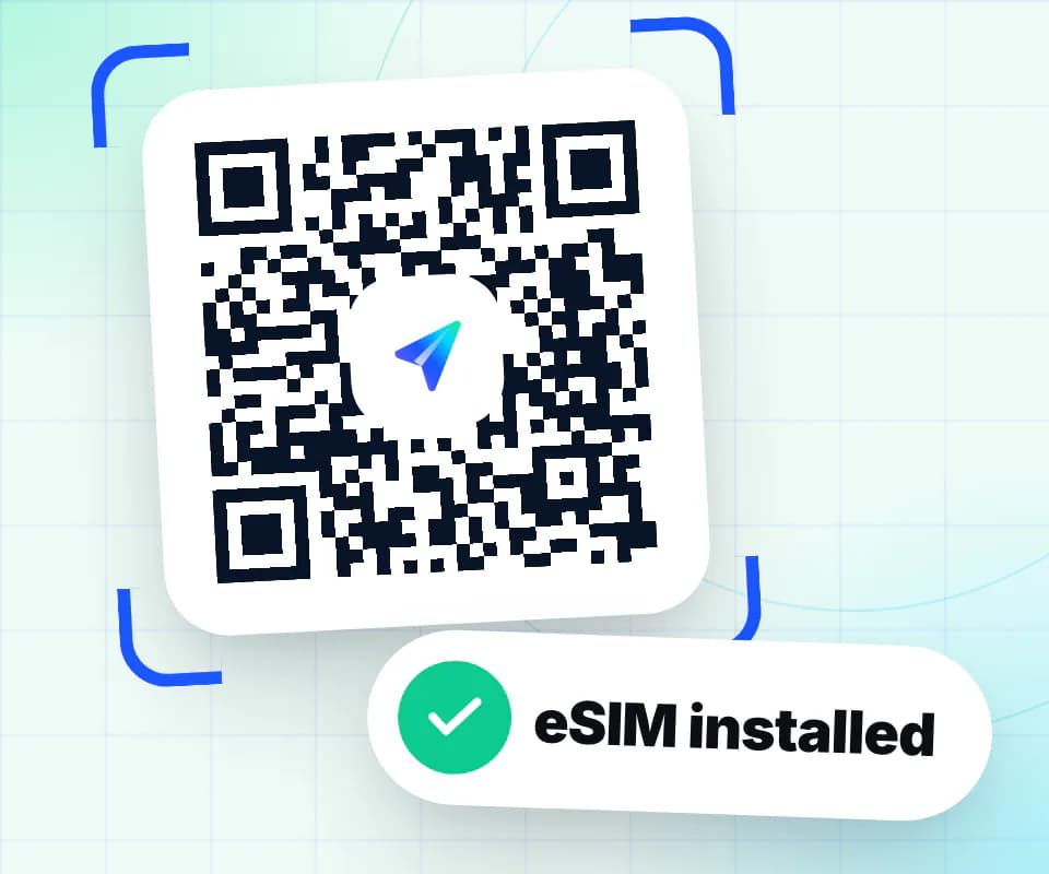 An eSIM QR code, marked as installed